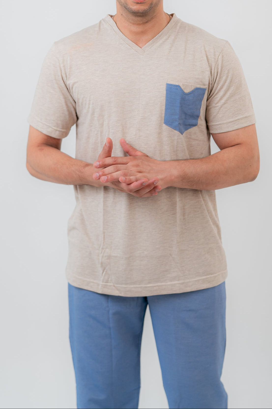 Beige Pajama Set Trousers