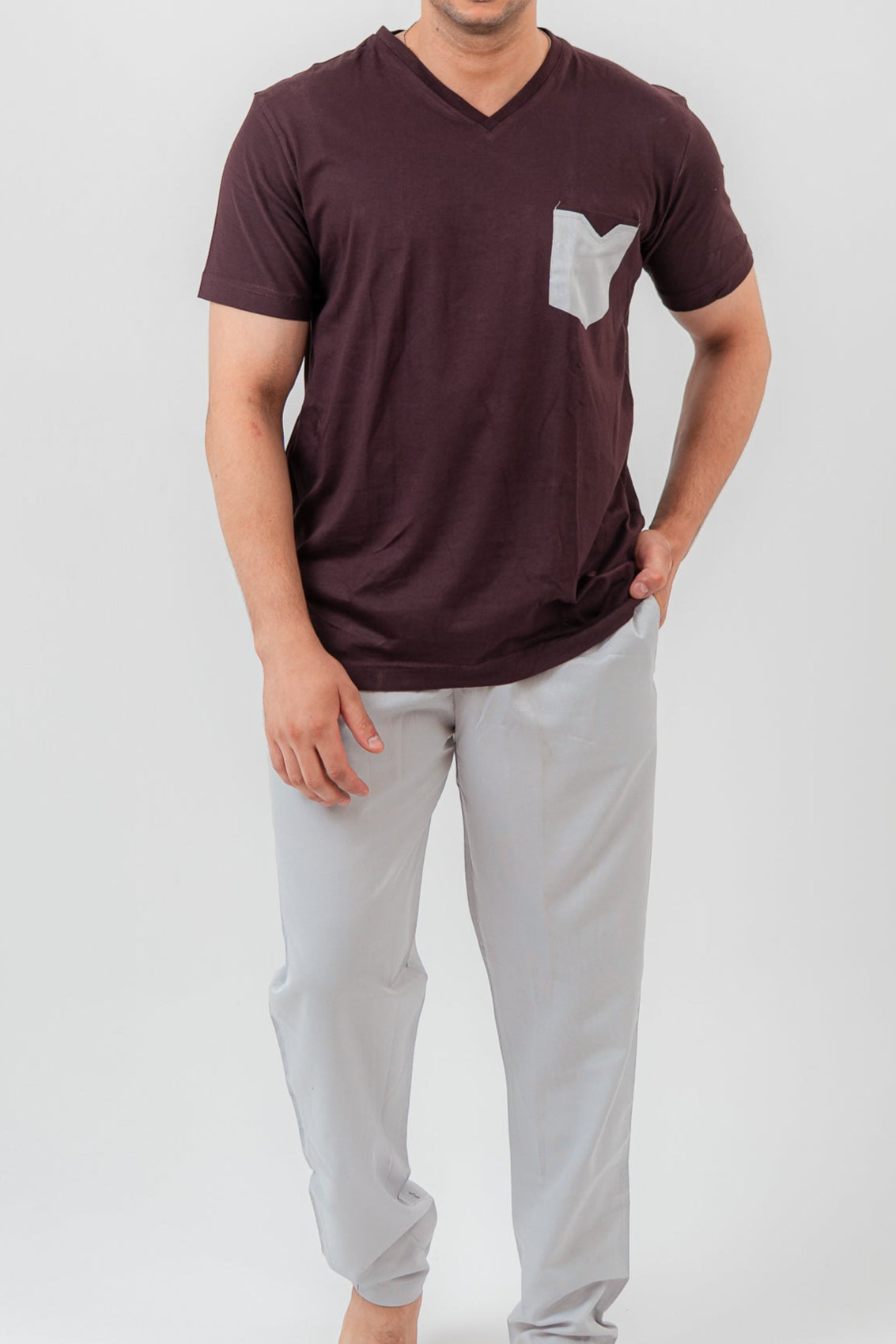 Brown Pajama Set Trousers