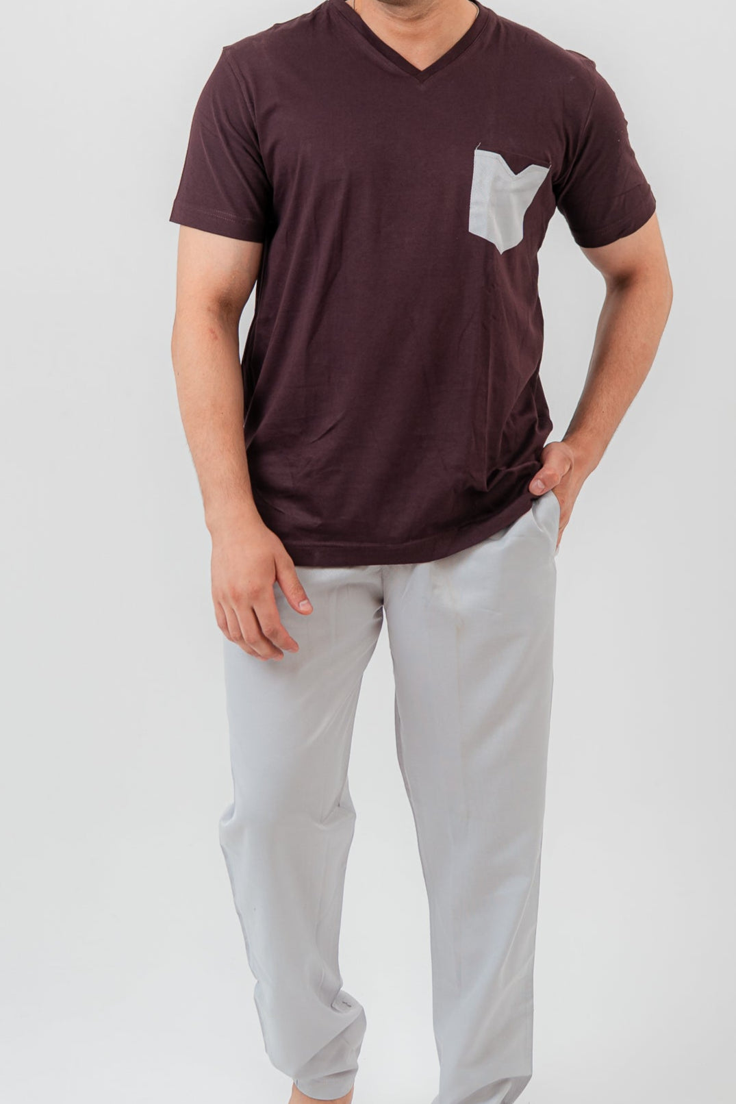 Brown Pajama Set Trousers