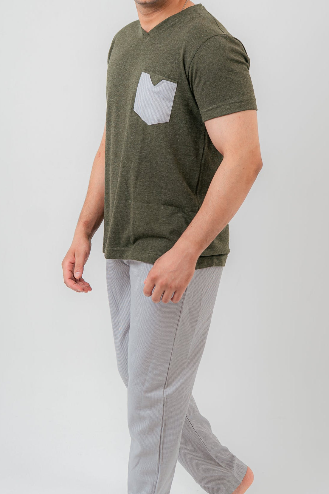 khaki Green Pajama Set Trousers