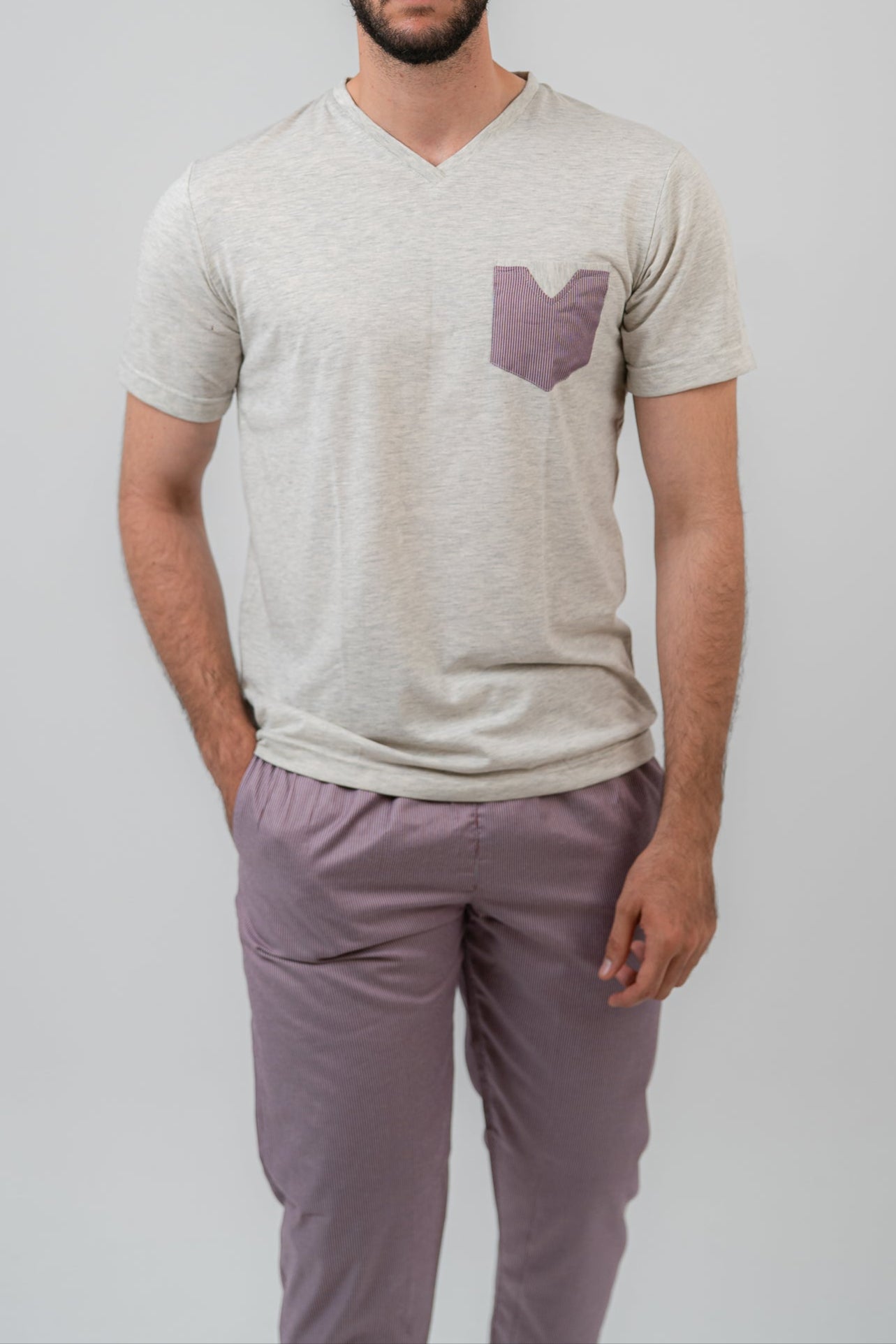 Gray Pajama Set shorts