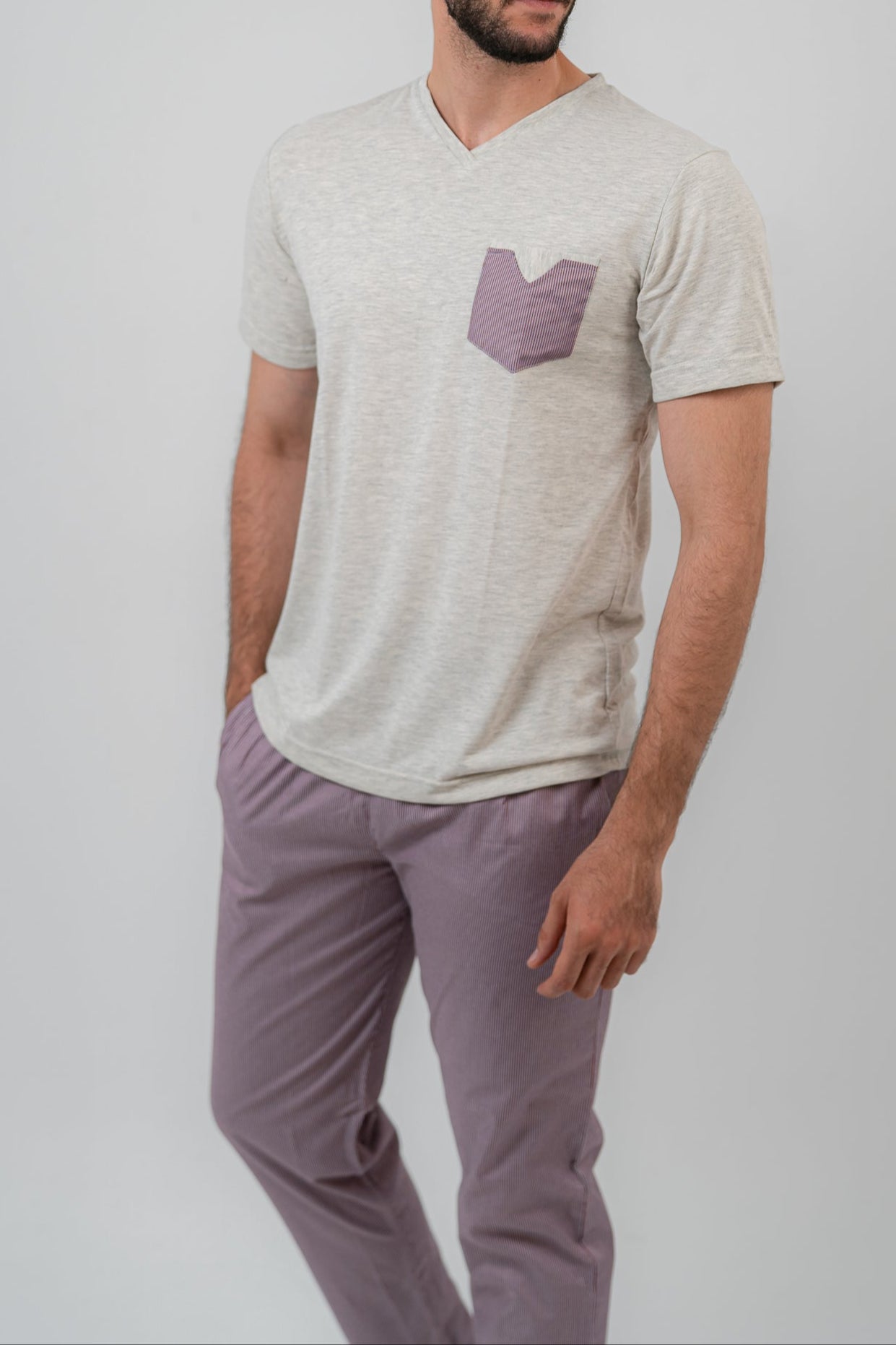 Gray Pajama Set shorts