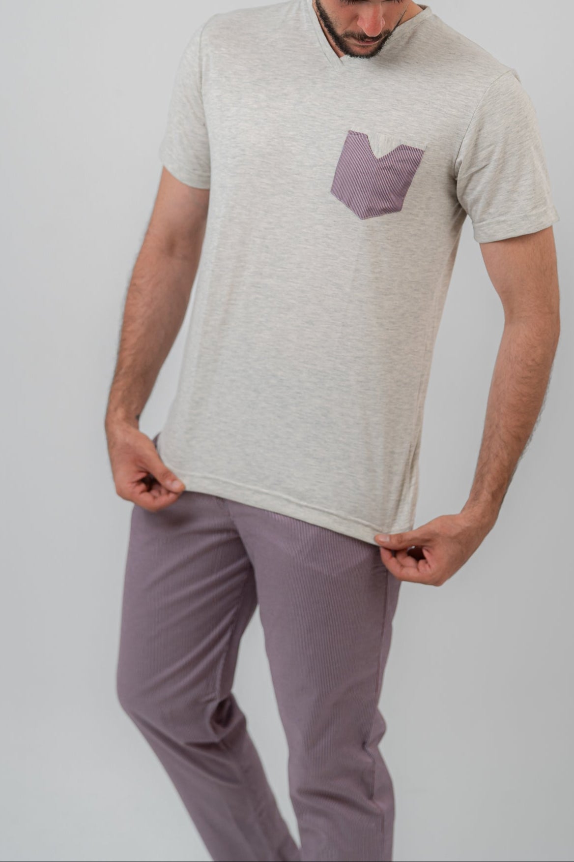 Gray Pajama Set shorts