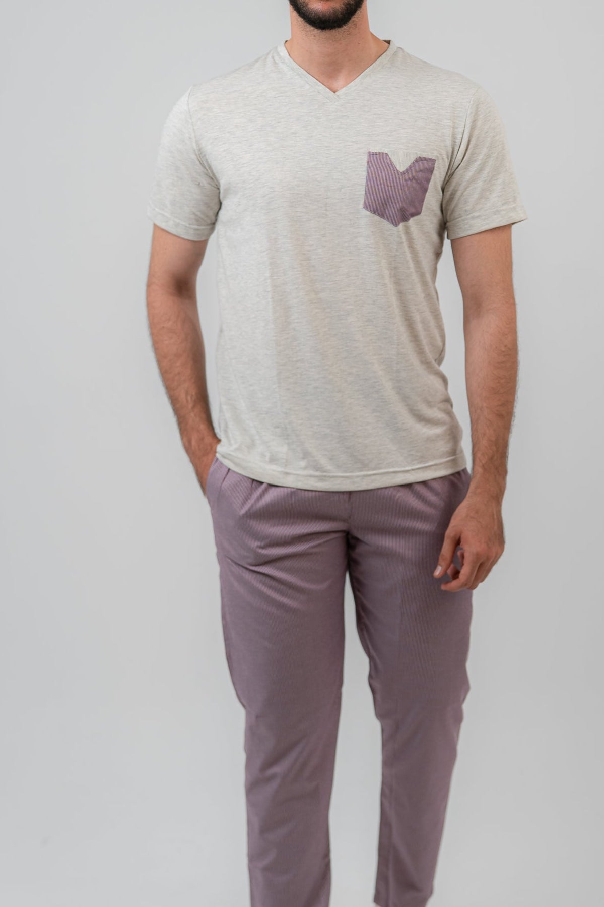 Gray Pajama Set shorts