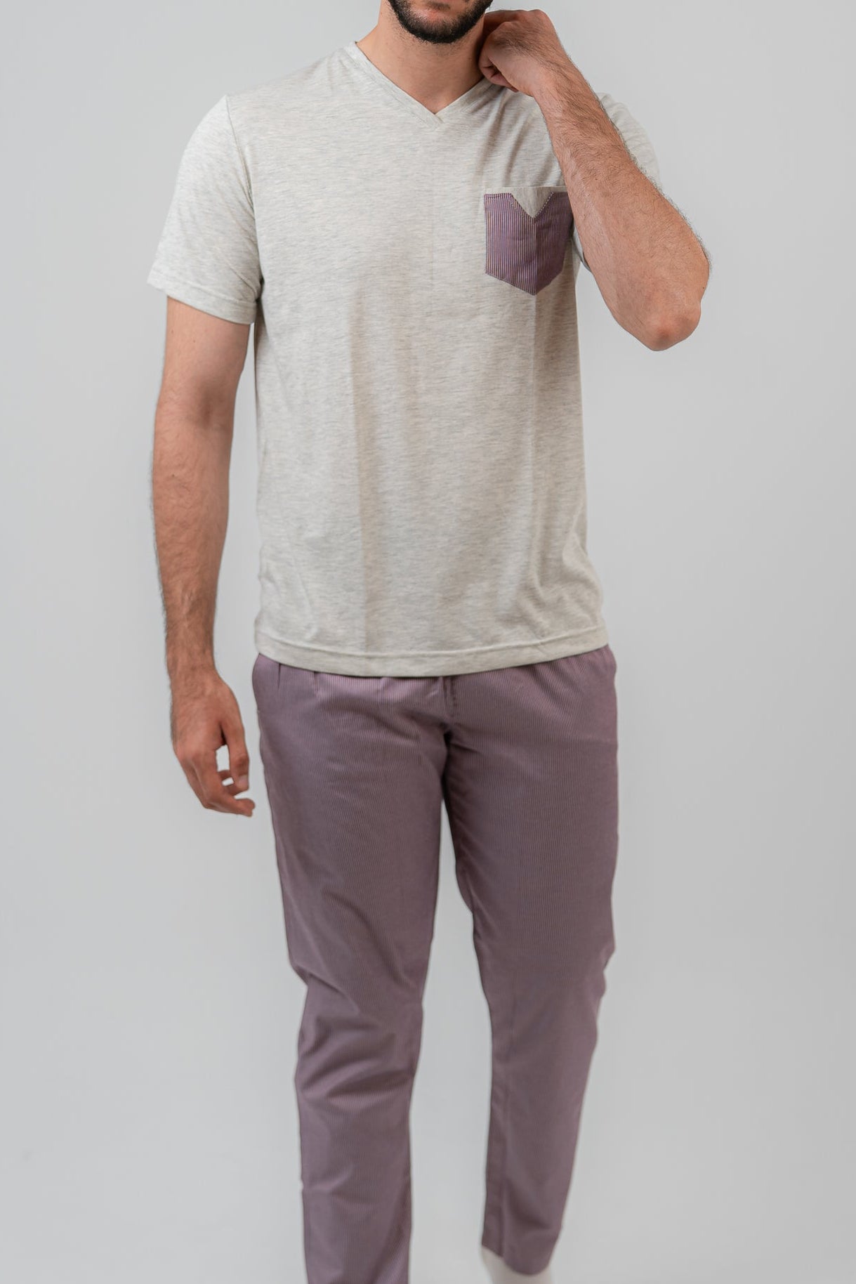 Gray Pajama Set shorts