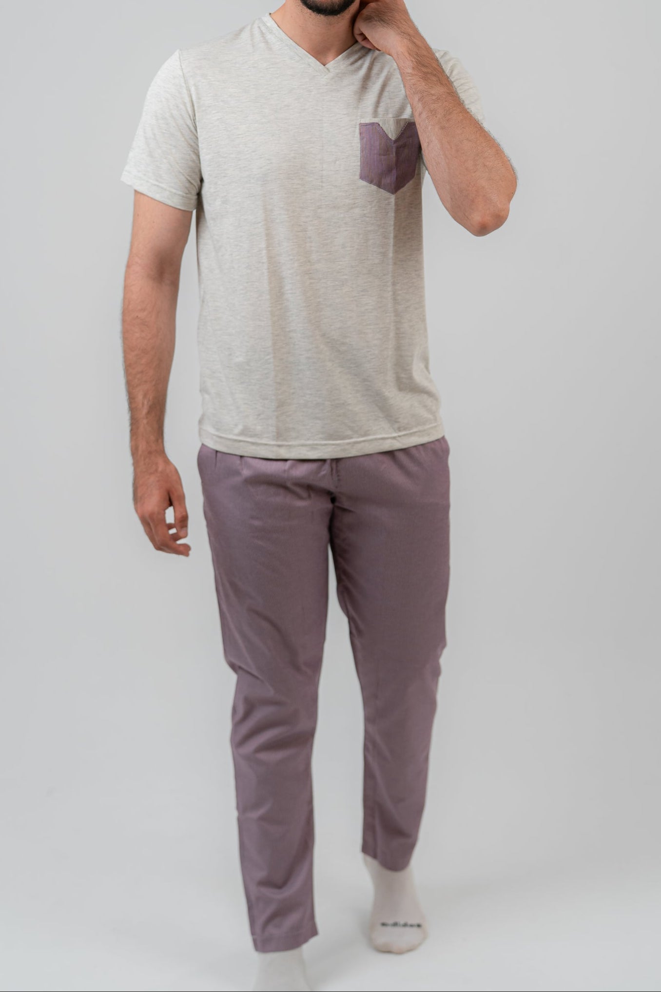 Gray Pajama Set shorts