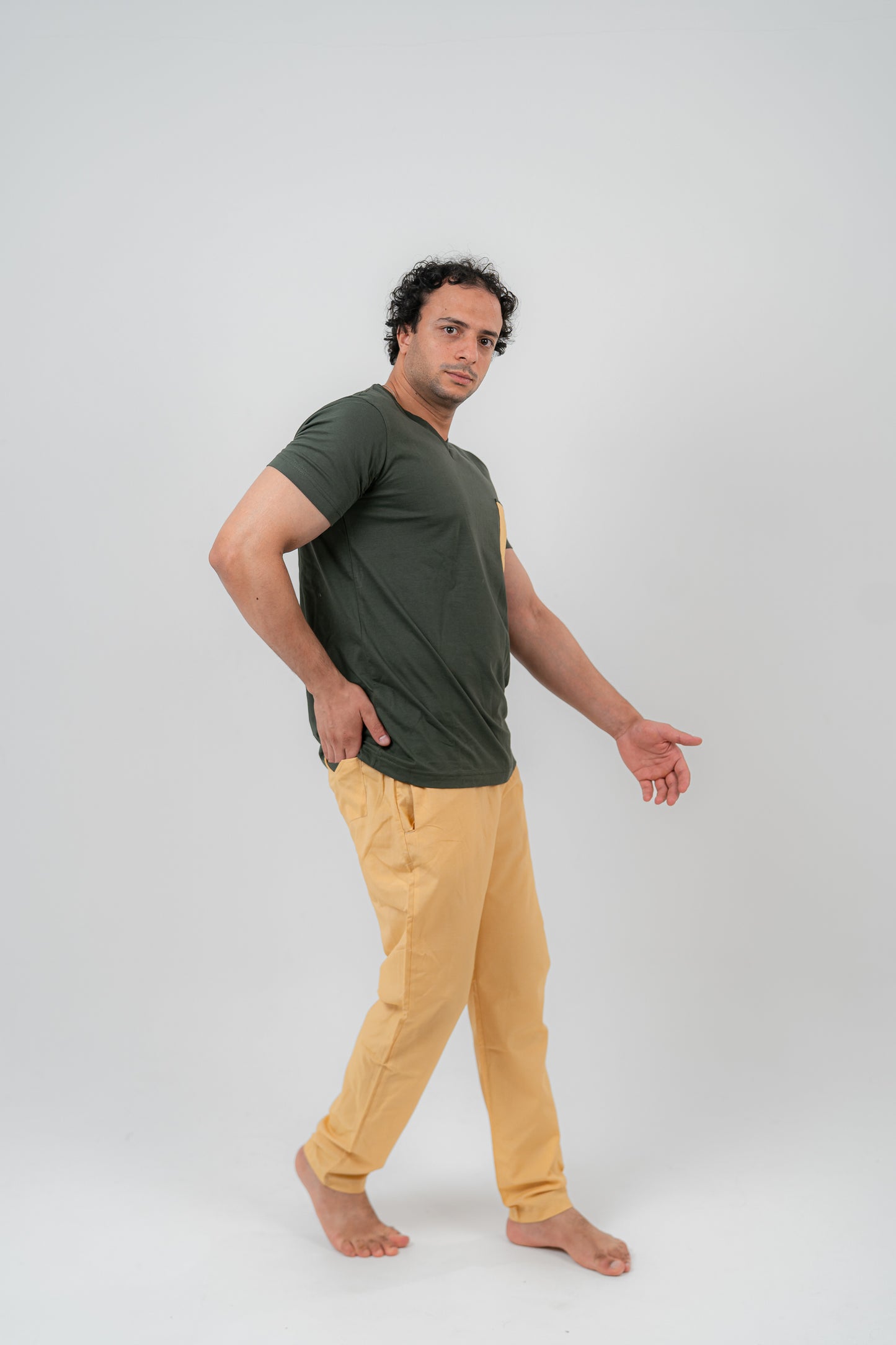 Olive green Pajama Set Trousers