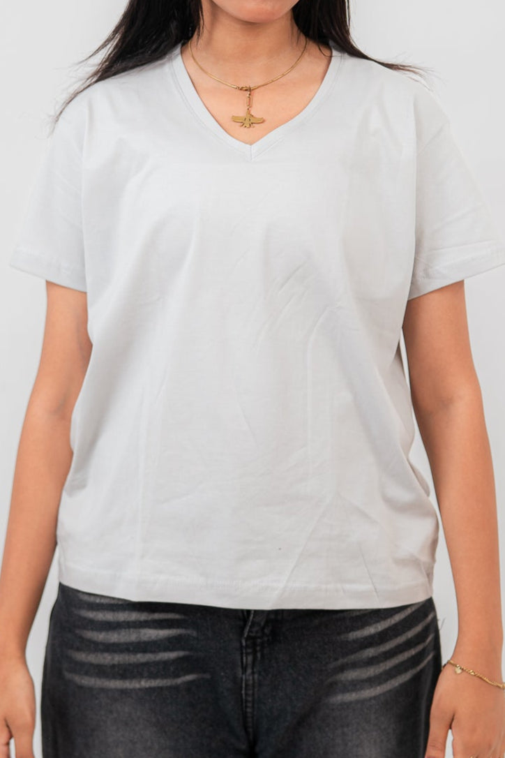 Light gery V-Neck oversize T-Shirt