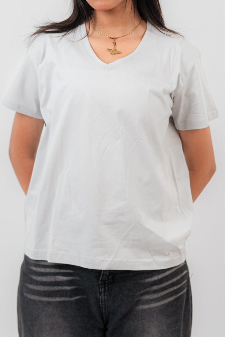 Light gery V-Neck oversize T-Shirt