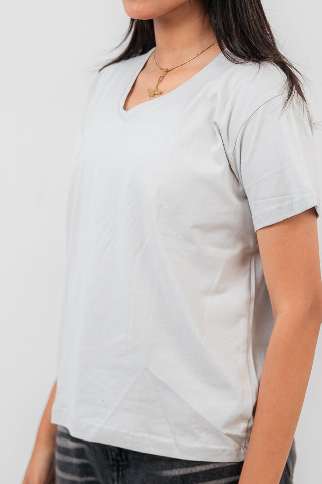 Light gery V-Neck oversize T-Shirt
