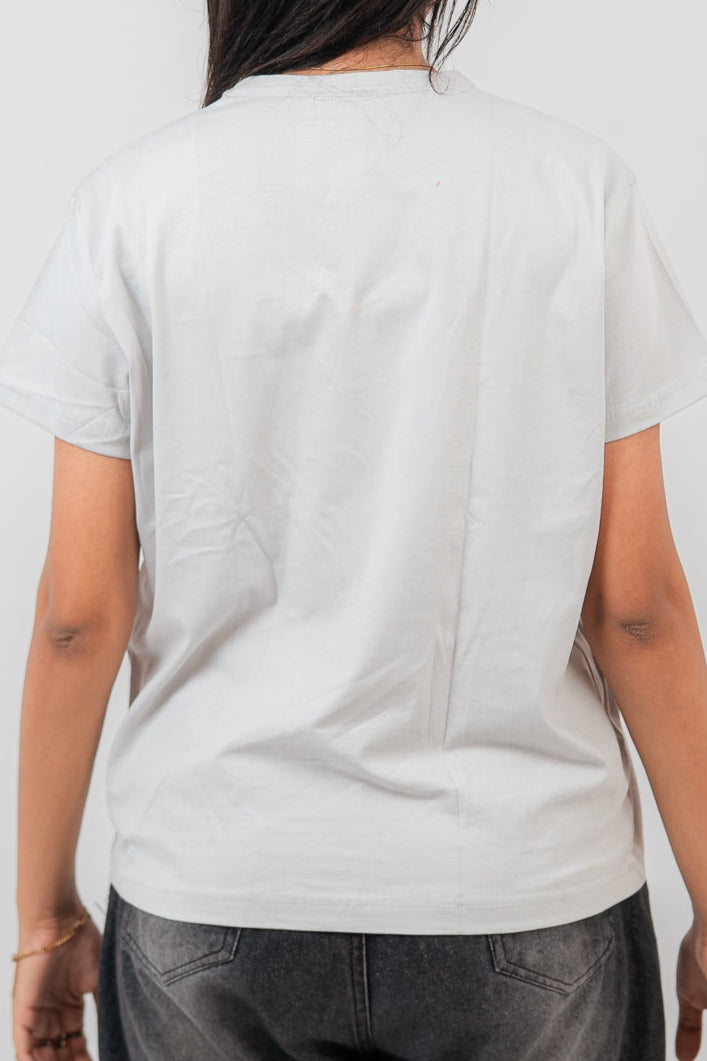 Light gery V-Neck oversize T-Shirt