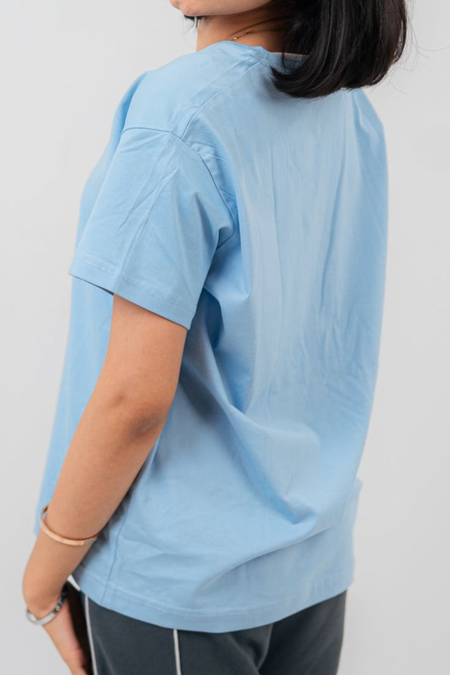 Baby Blue Oversize V-Neck T-shirt