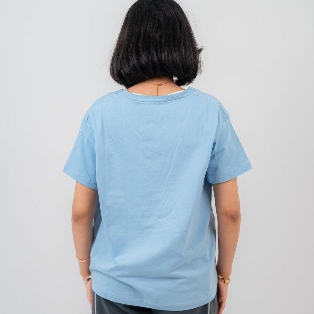 Baby Blue Oversize V-Neck T-shirt