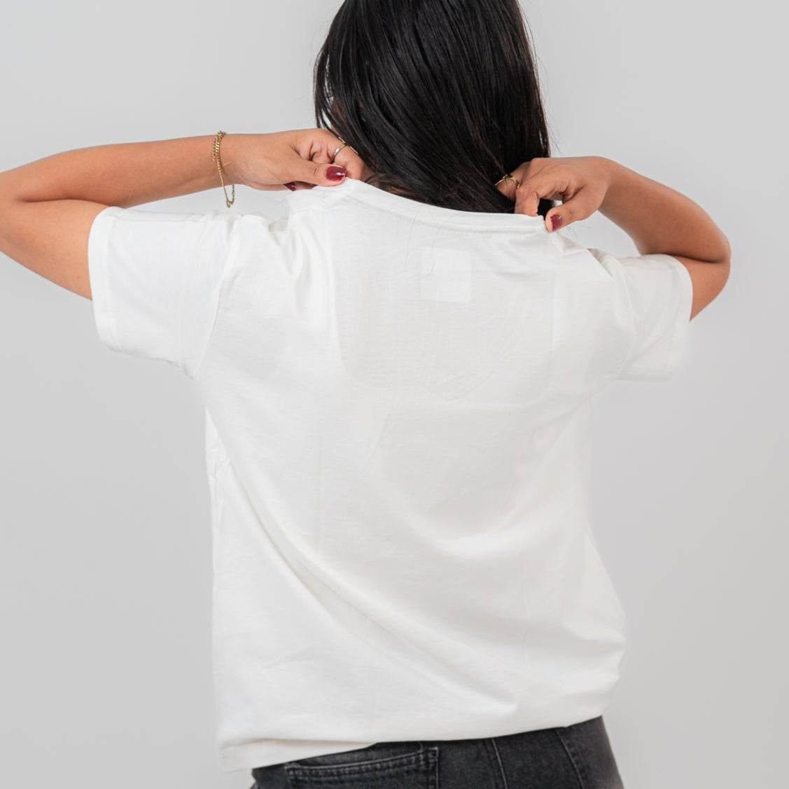 White Oversize V-Neck T-shirt