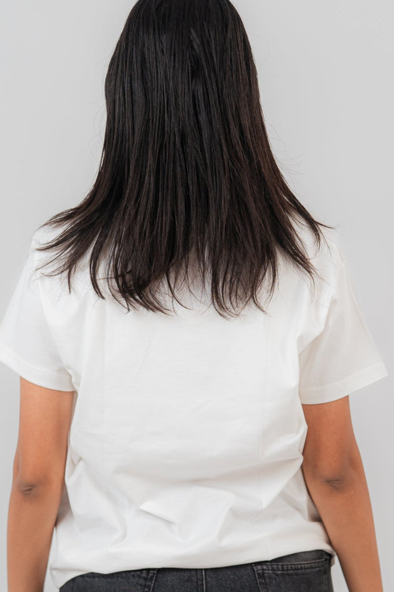 White Oversize V-Neck T-shirt
