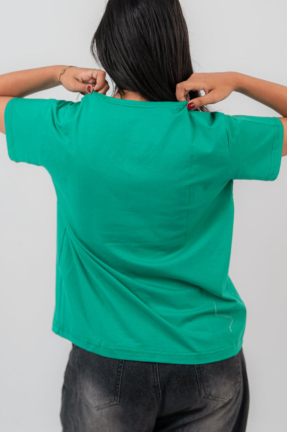 Green Oversize V-Neck T-shirt