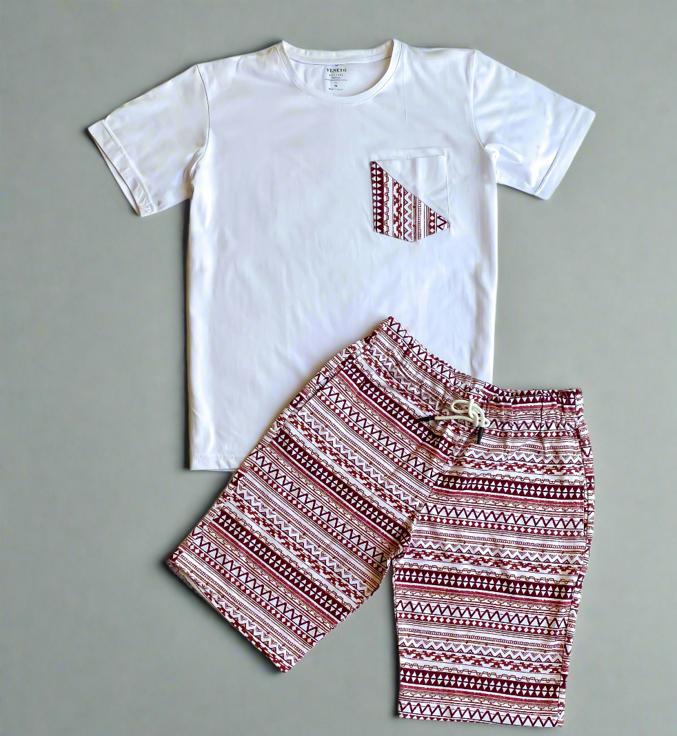 White Pajama Set shorts