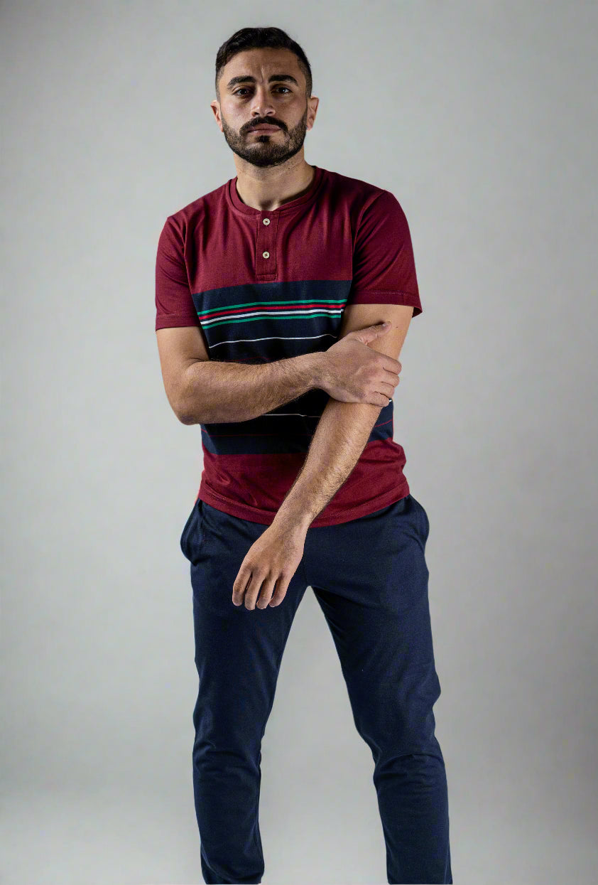 Dark Red Pajama Set Trousers