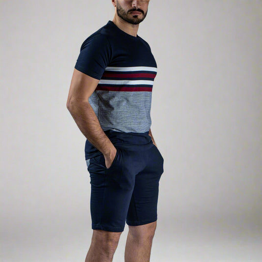 Navy Blue Pajama Set Short