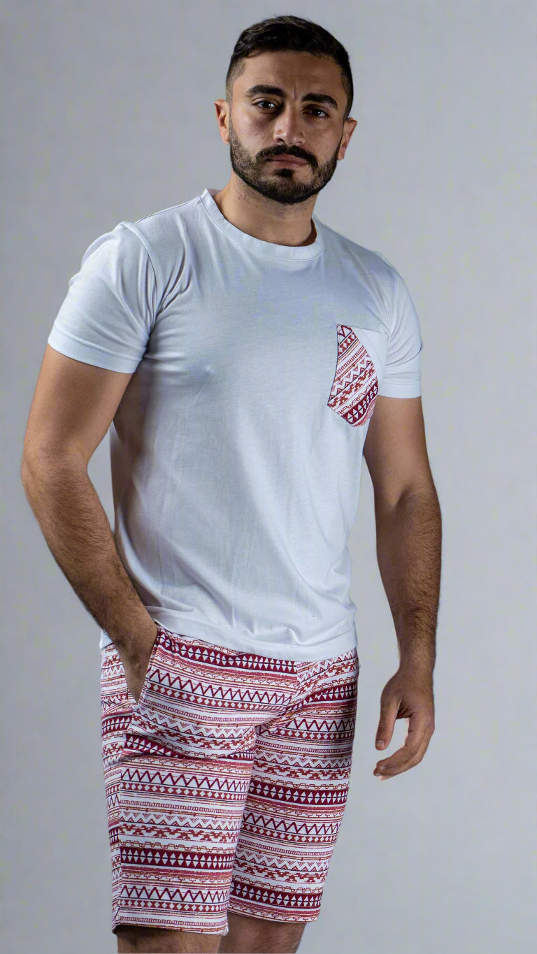 White Pajama Set shorts