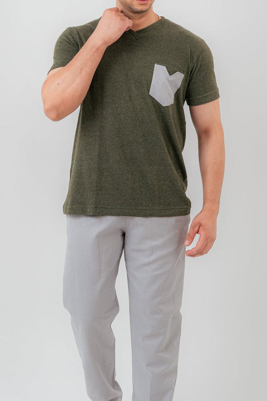 khaki Green Pajama Set Trousers
